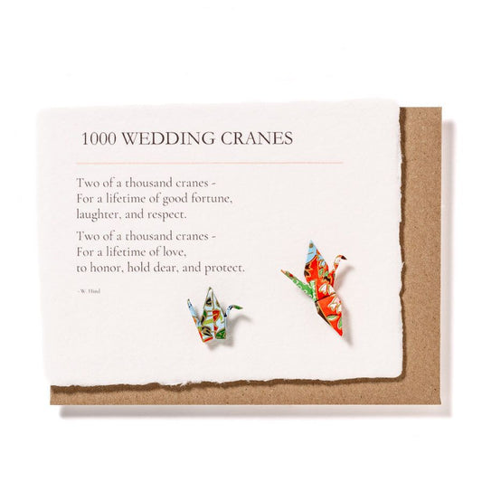 1000 Wedding Cranes: Origami Crane Embellished Wedding Card