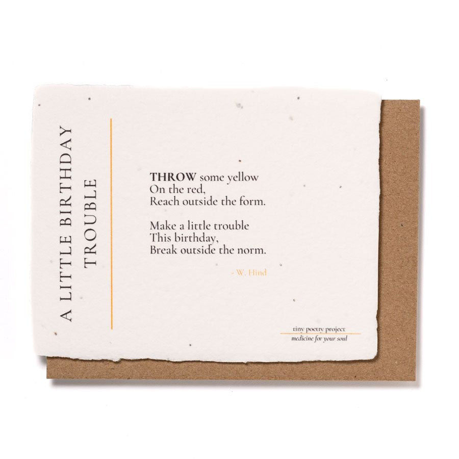 Birthday Trouble: Plantable Wildflower Birthday Card