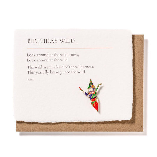 Birthday Wild: Origami Crane Embellished Birthday Card