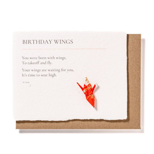 Birthday Wings: Origami Crane Embellished Birthday Card