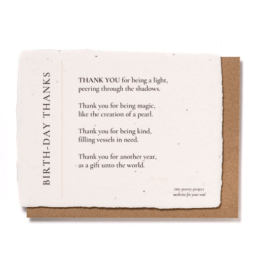 Birth-Day Thanks: Plantable Wildflower Birthday Card