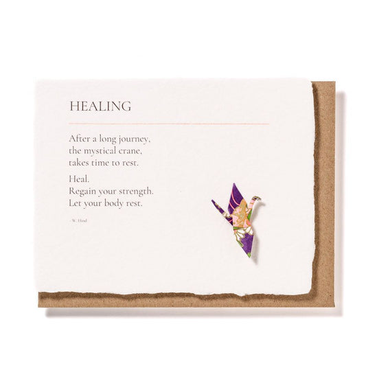 Healing: Origami Crane Embellished Encouragement Card