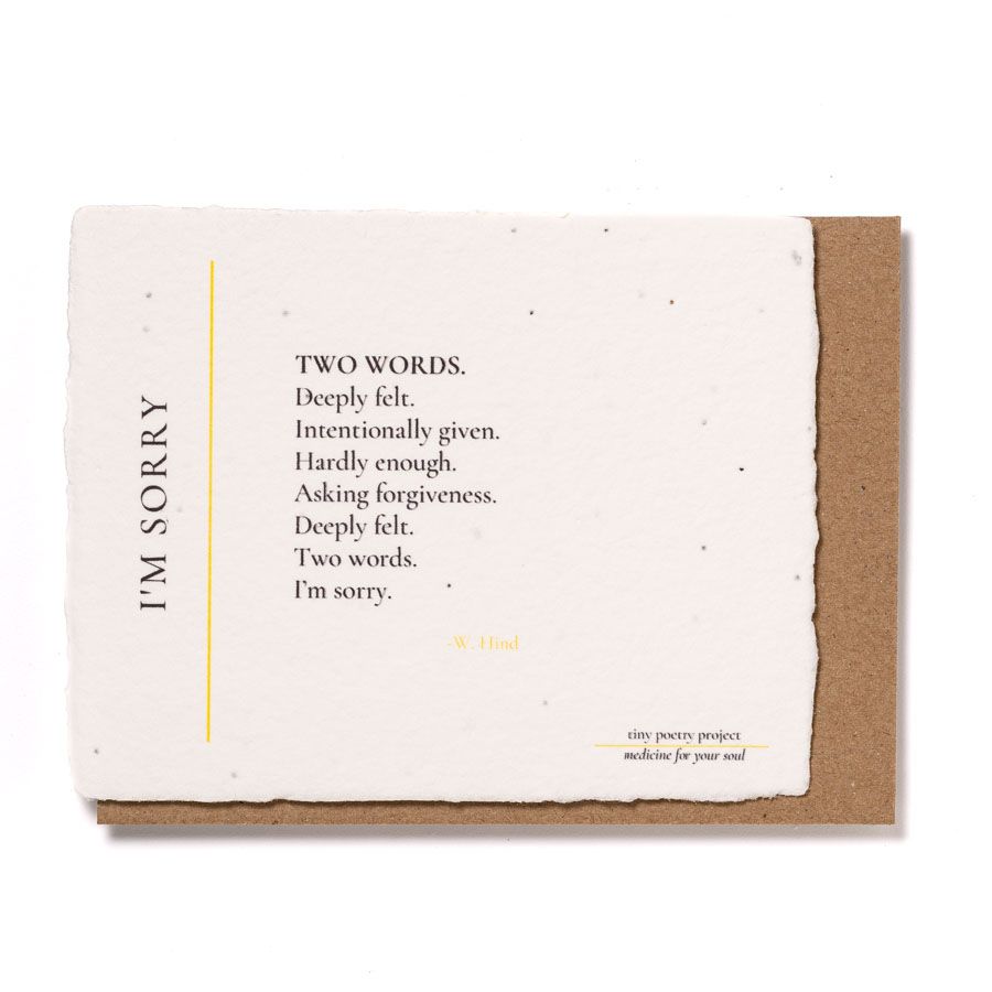 I'm Sorry: Plantable Wildflower Greeting Card
