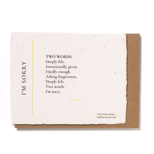 I'm Sorry: Plantable Wildflower Greeting Card