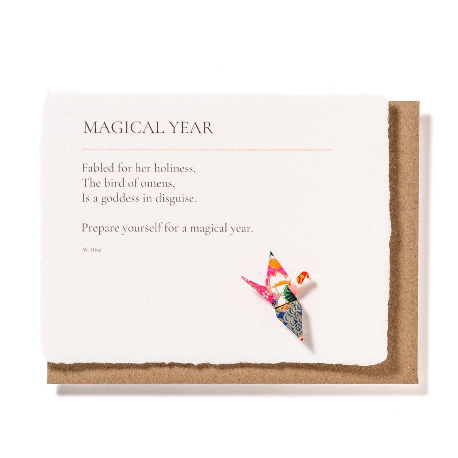 Magical Year: Origami Crane Embellished Birthday Card