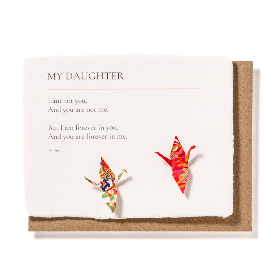 My Daughter: Origami Crane Embellished Birthday Card