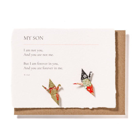 My Son: Origami Crane Embellished Birthday Card