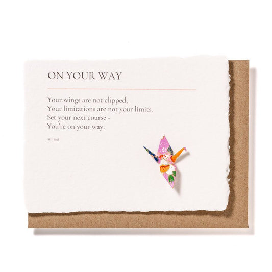 On Your Way: Origami Crane Embellished Birthday or Grad Card