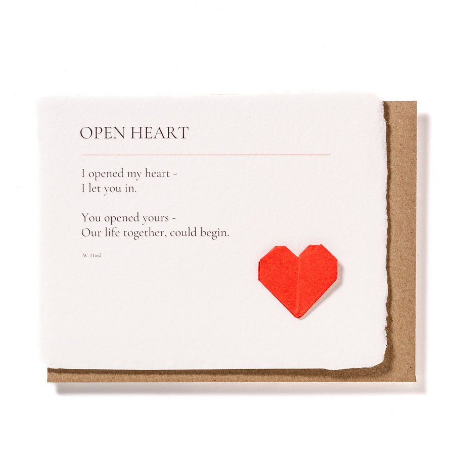 Open Heart: Origami Heart Embellished Card