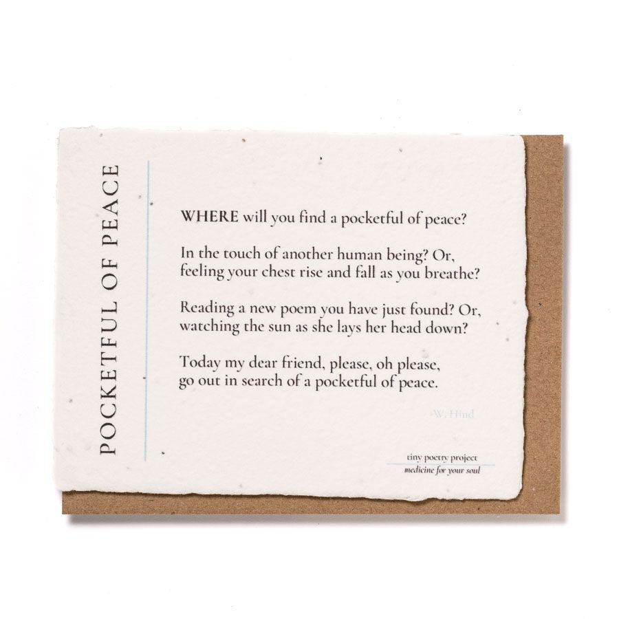 Pocketful of Peace: Plantable Wildflower Greeting Card