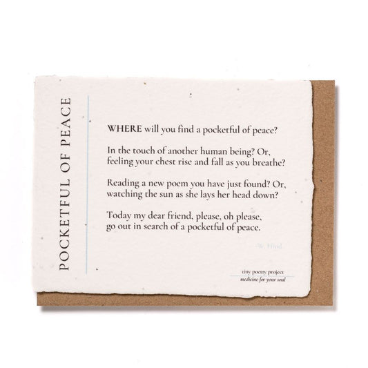 Pocketful of Peace: Plantable Wildflower Greeting Card