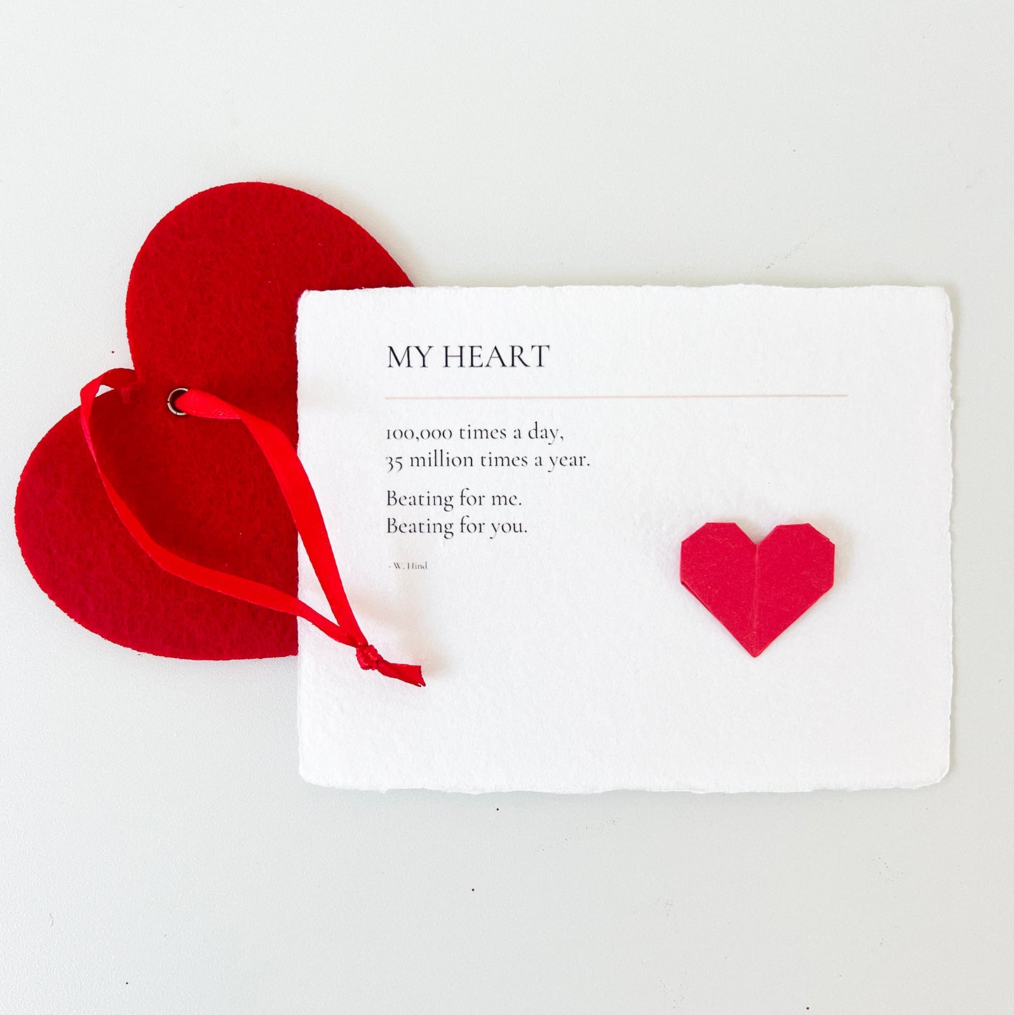 My Heart: Origami Heart Embellished Card