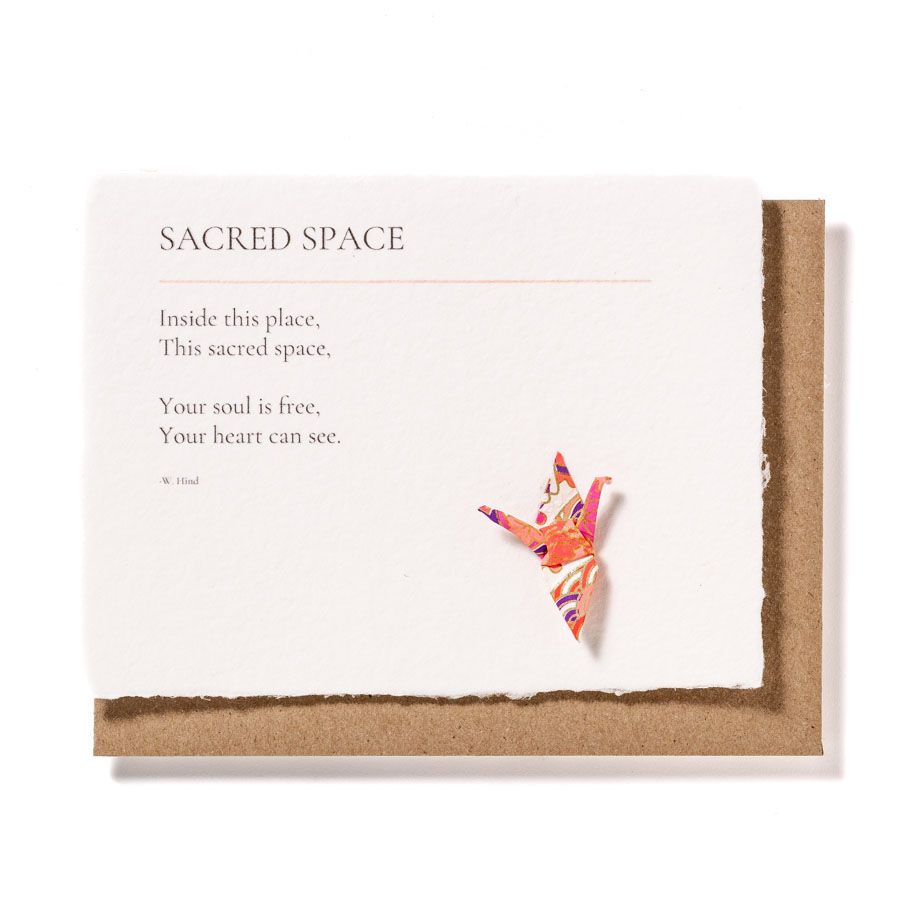 Sacred Space: Origami Crane Embellished Encouragement Card