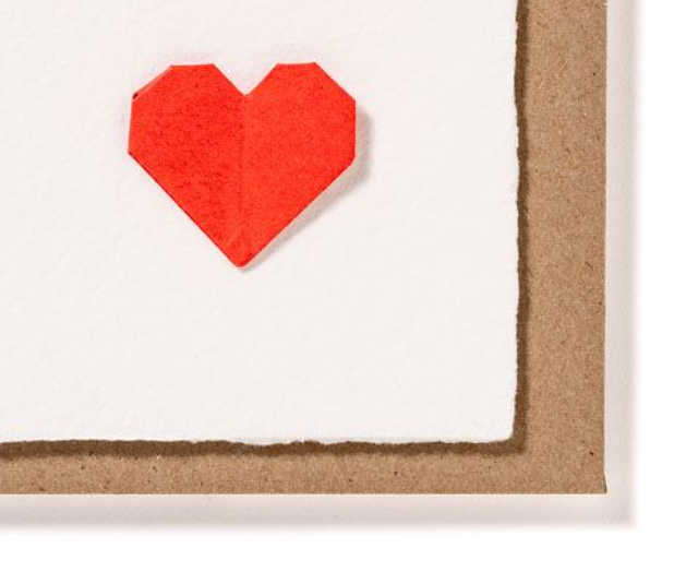 Open Heart: Origami Heart Embellished Card