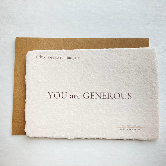 You Are Generous: Lift Me Up! Card