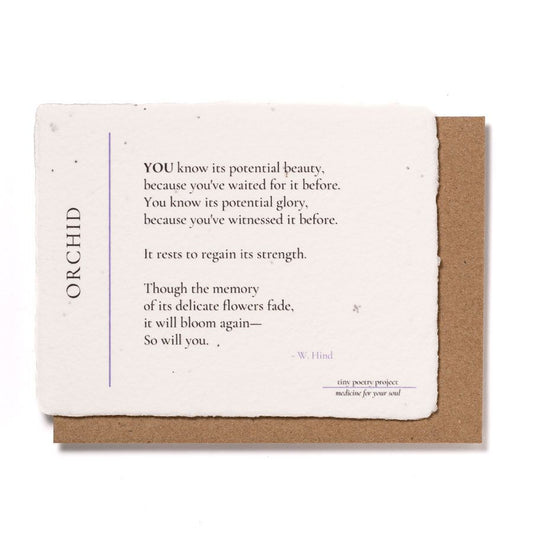 Orchid: Plantable Wildflower Greeting Card