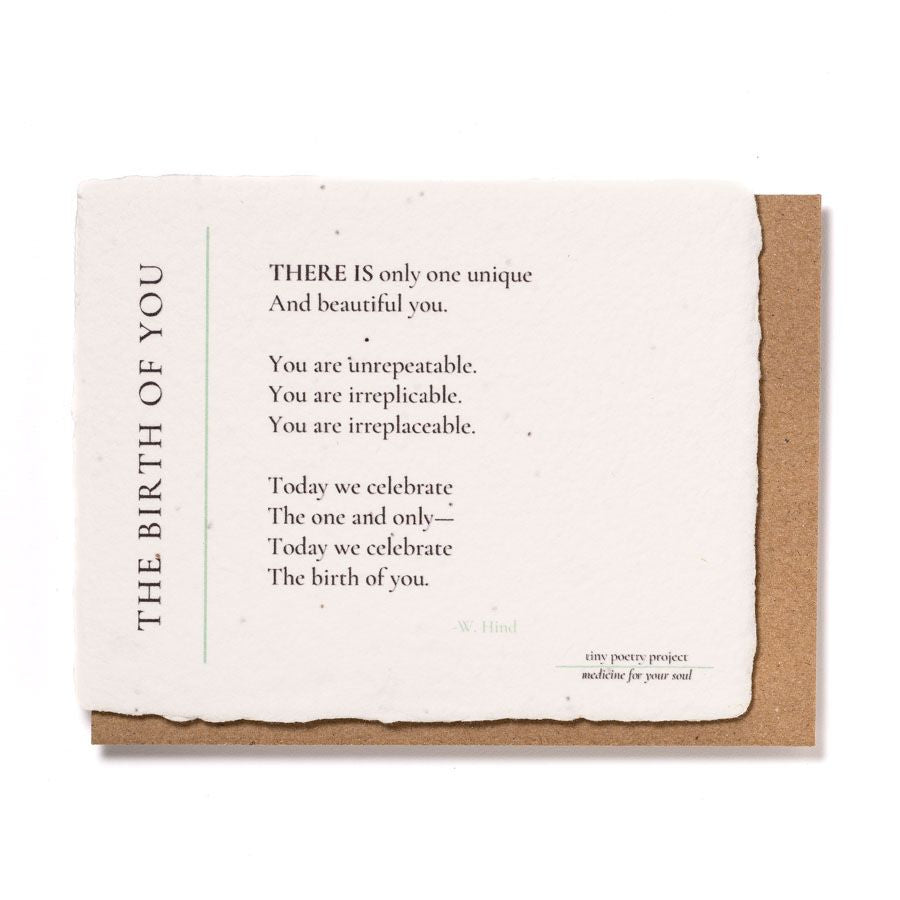 The Birth of You: Plantable Wildflower Birthday Card