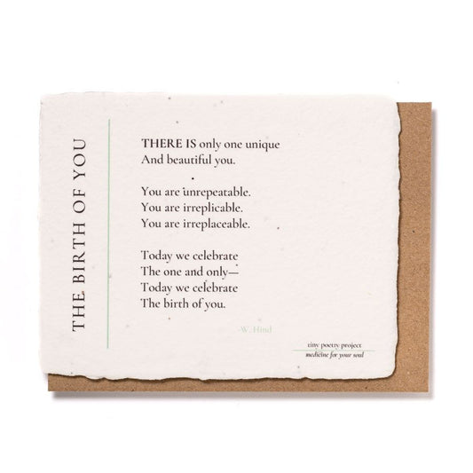 The Birth of You: Plantable Wildflower Birthday Card