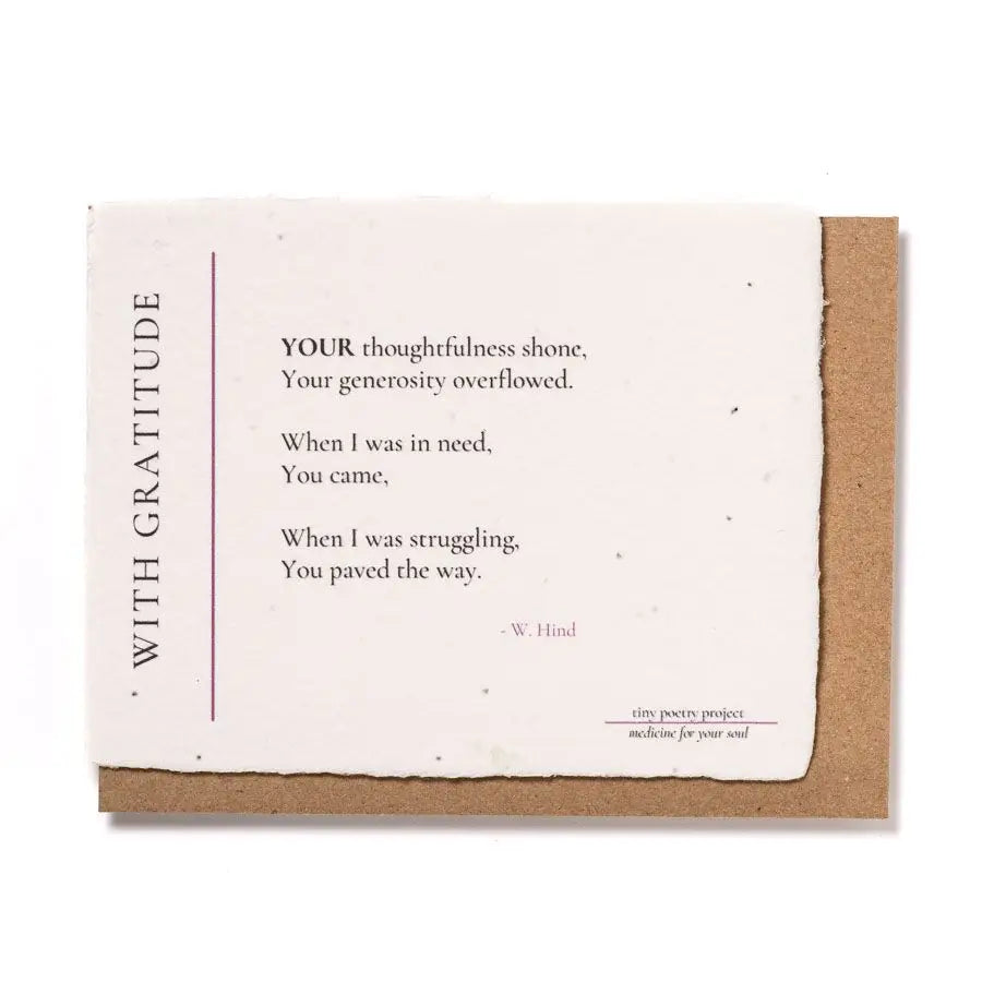 With Gratitude: Plantable Wildflower Greeting Card