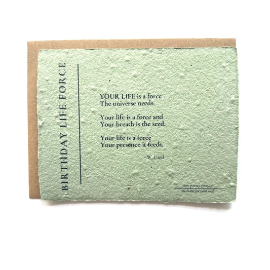 Birthday Life Force: Plantable Herb Seeded Card
