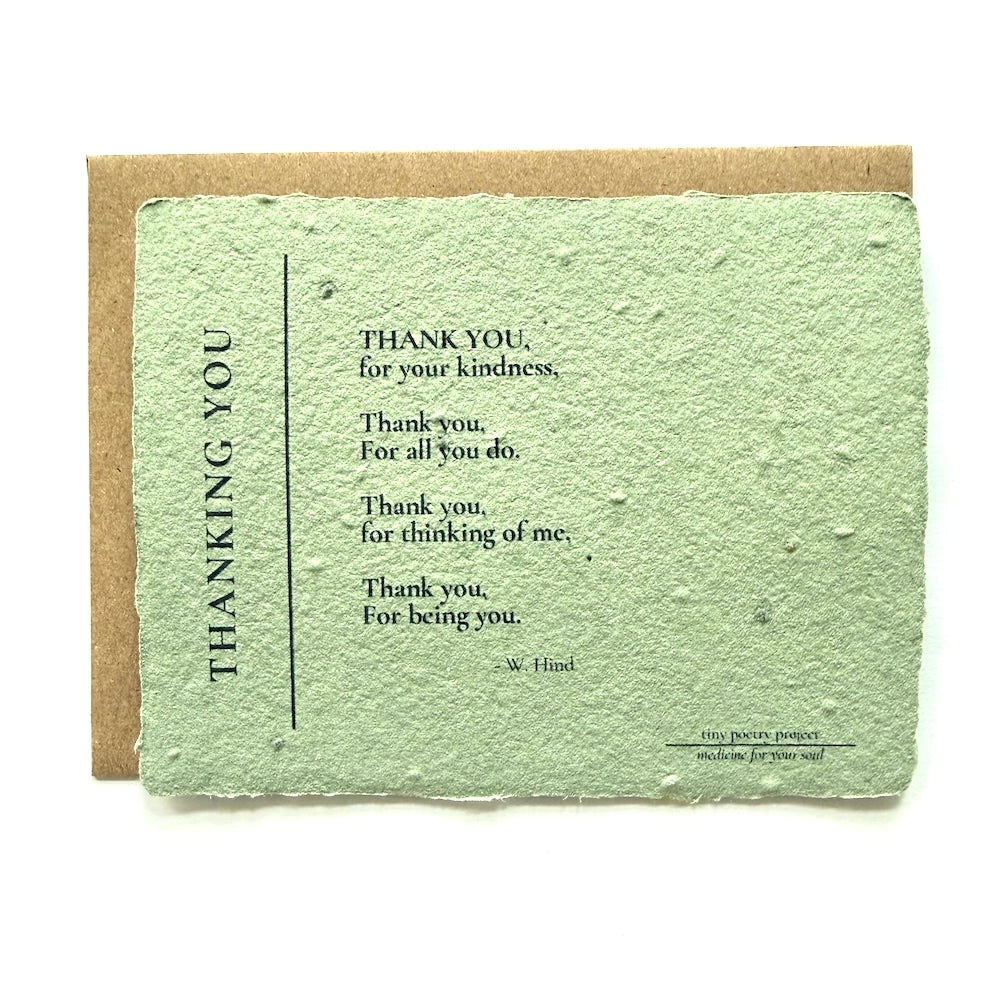 Thanking You: Plantable Herb Seeded Card