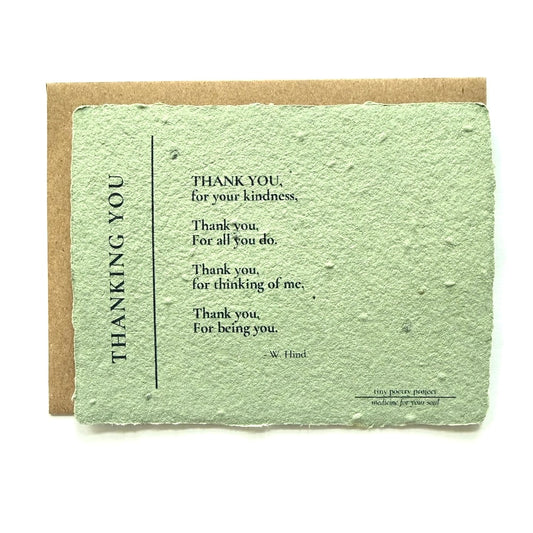 Thanking You: Plantable Herb Seeded Card