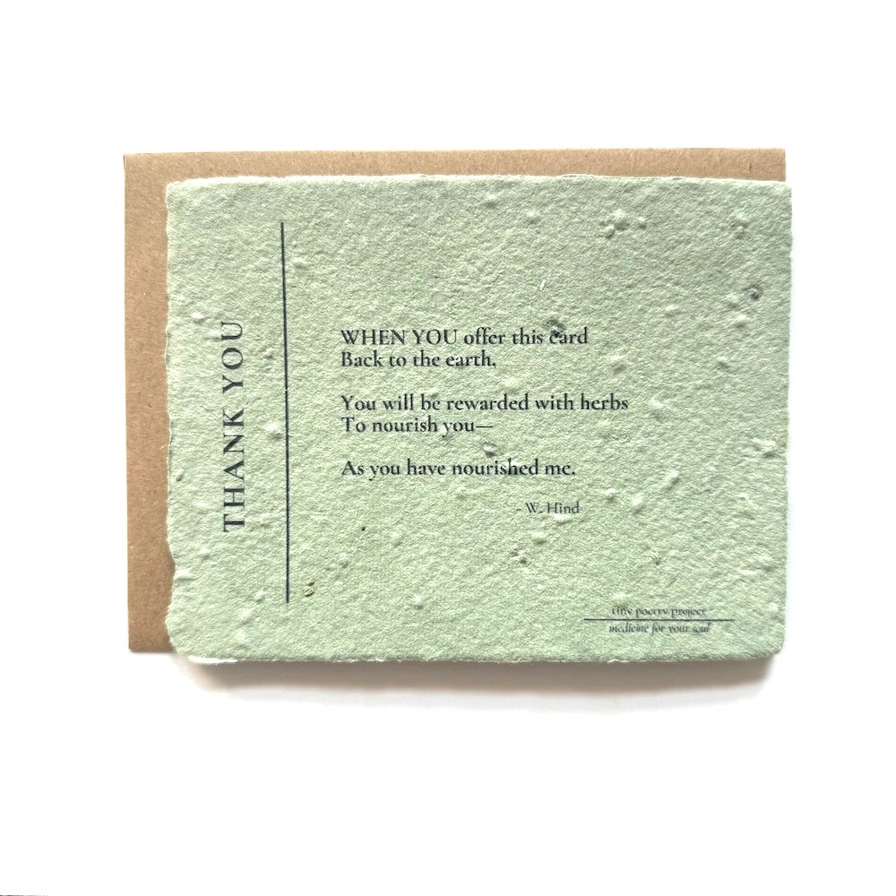 Thank You: Plantable Herb Seeded Card