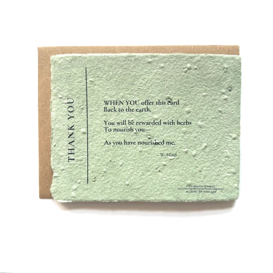 Thank You: Plantable Herb Seeded Card