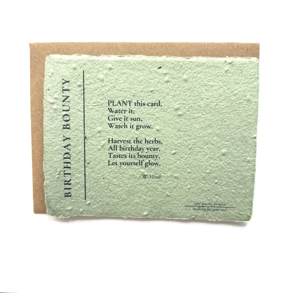 Birthday Bounty: Plantable Herb Seeded Card