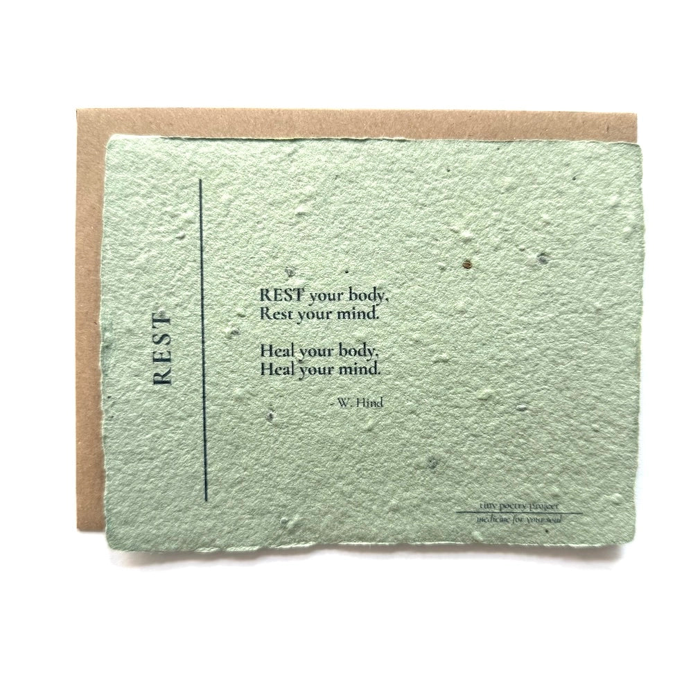 Rest: Plantable Herb Seeded Card